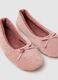 Ballerine da donna in velluto rosa con fiocco_1