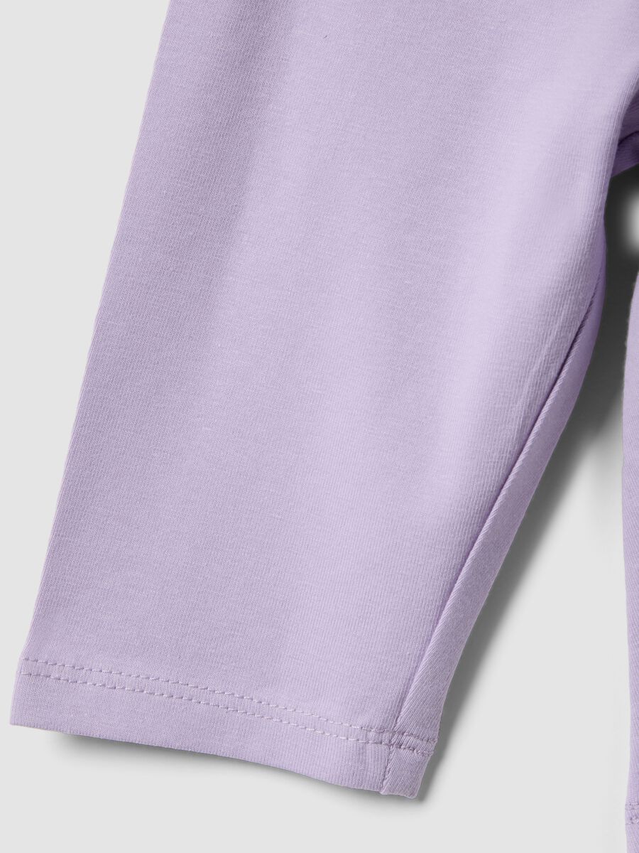 Girls' purple stretch cotton leggings with skinny fit_3