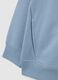 Blue children's sweatshirt in pure cotton, oversized fit with zip_2