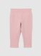 Slim fit pink treggings for girls in stretch cotton_0