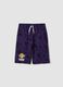 Purple pure cotton Bermuda shorts with elasticated waist_0