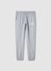 Grey cotton blend joggers regular fit with Everlast logo_4