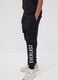 Black cotton-blend joggers with cargo pockets for boys_2