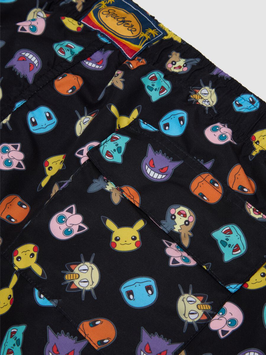 Men's multicolour regular fit swimwear with Pokémon print_1