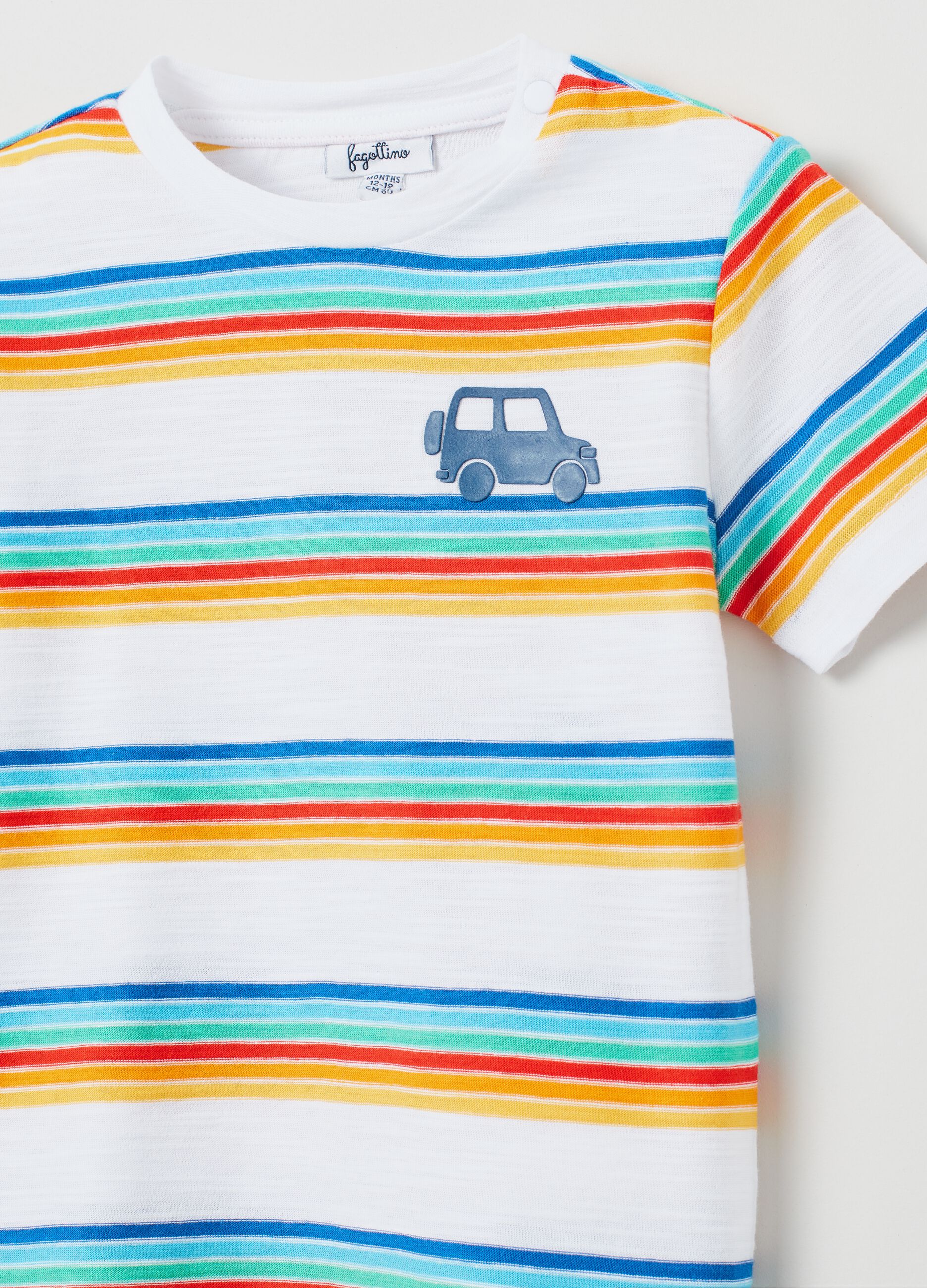 T-shirt in yarn-dyed striped cotton