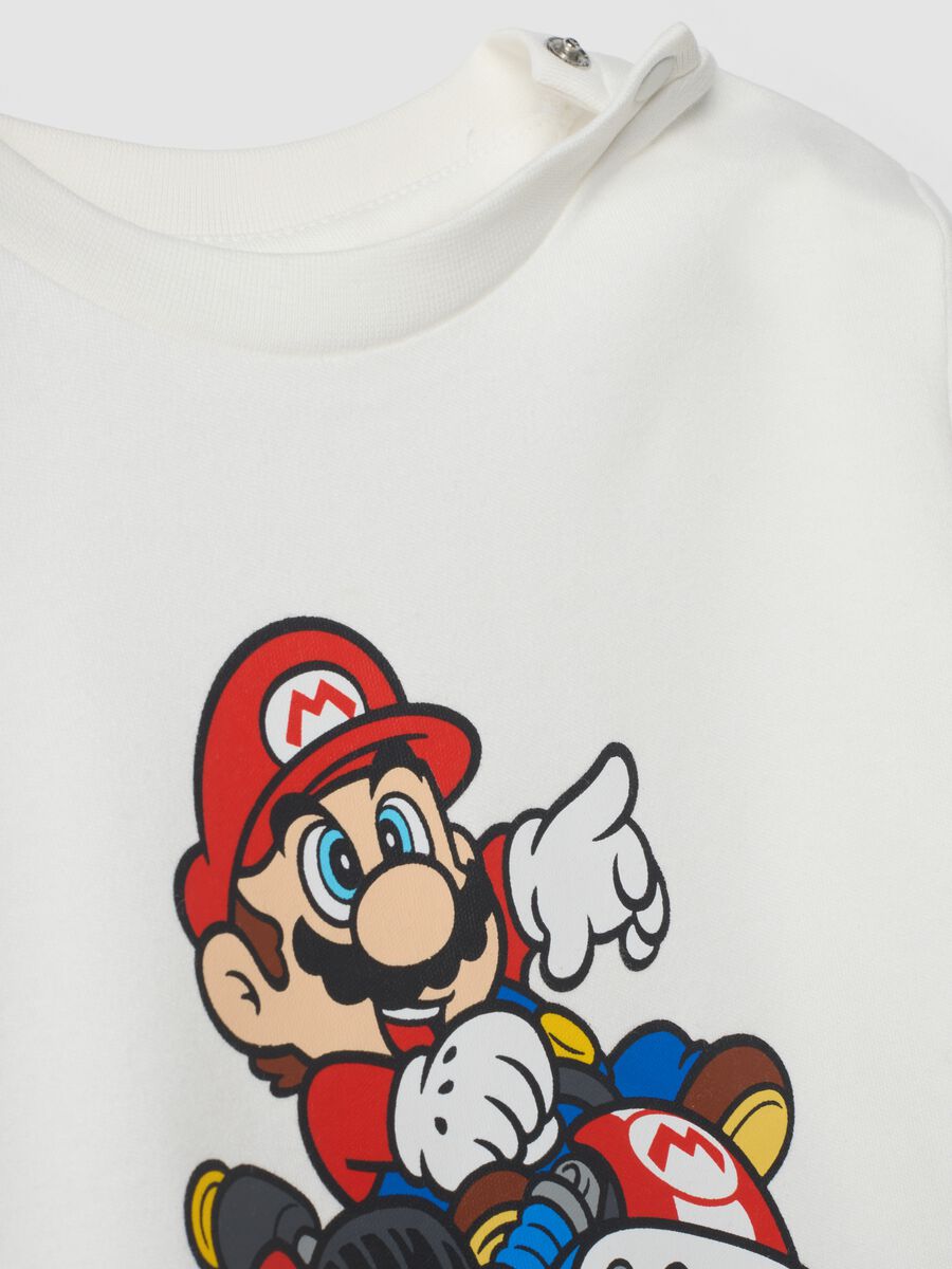Maglietta bianca in puro cotone con girocollo Mario Kart regular fit_3