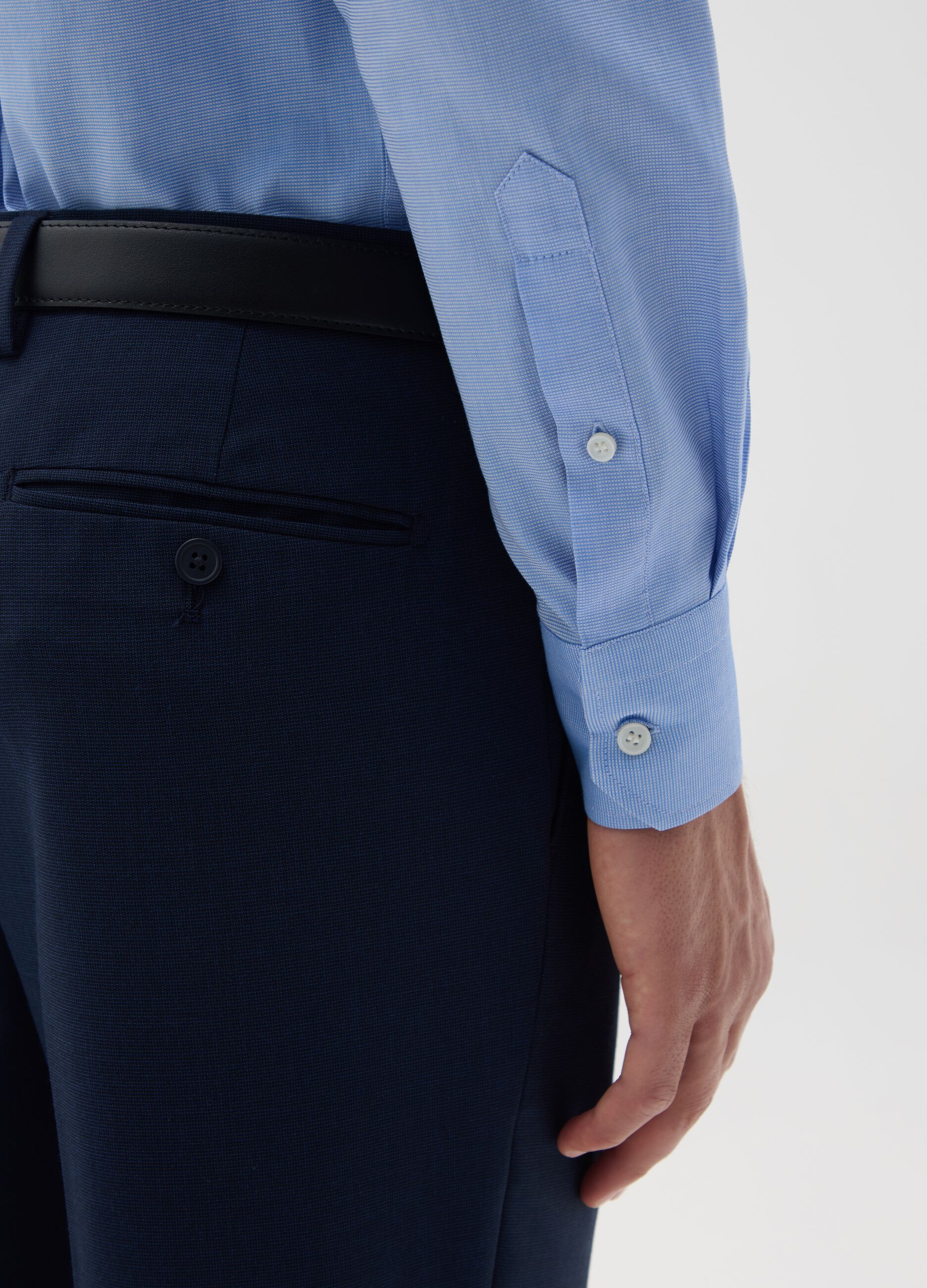 Men's pure cotton light blue shirt