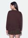 Brown cotton-blend crew-neck sweatshirt with lace detail_3