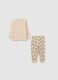 Beige children's pyjamas in pure cotton with print_3