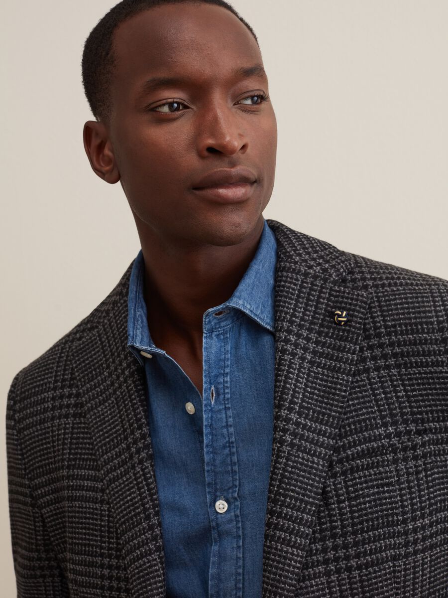 Blazer monopetto in principe di Galles_1