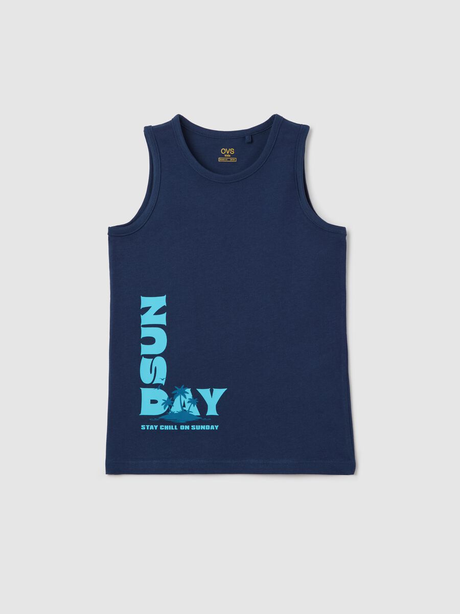 Blue pure cotton vest for boys_0