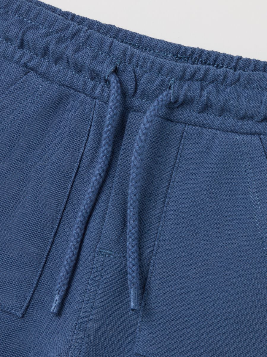 Piquet Bermuda shorts with drawstring_2