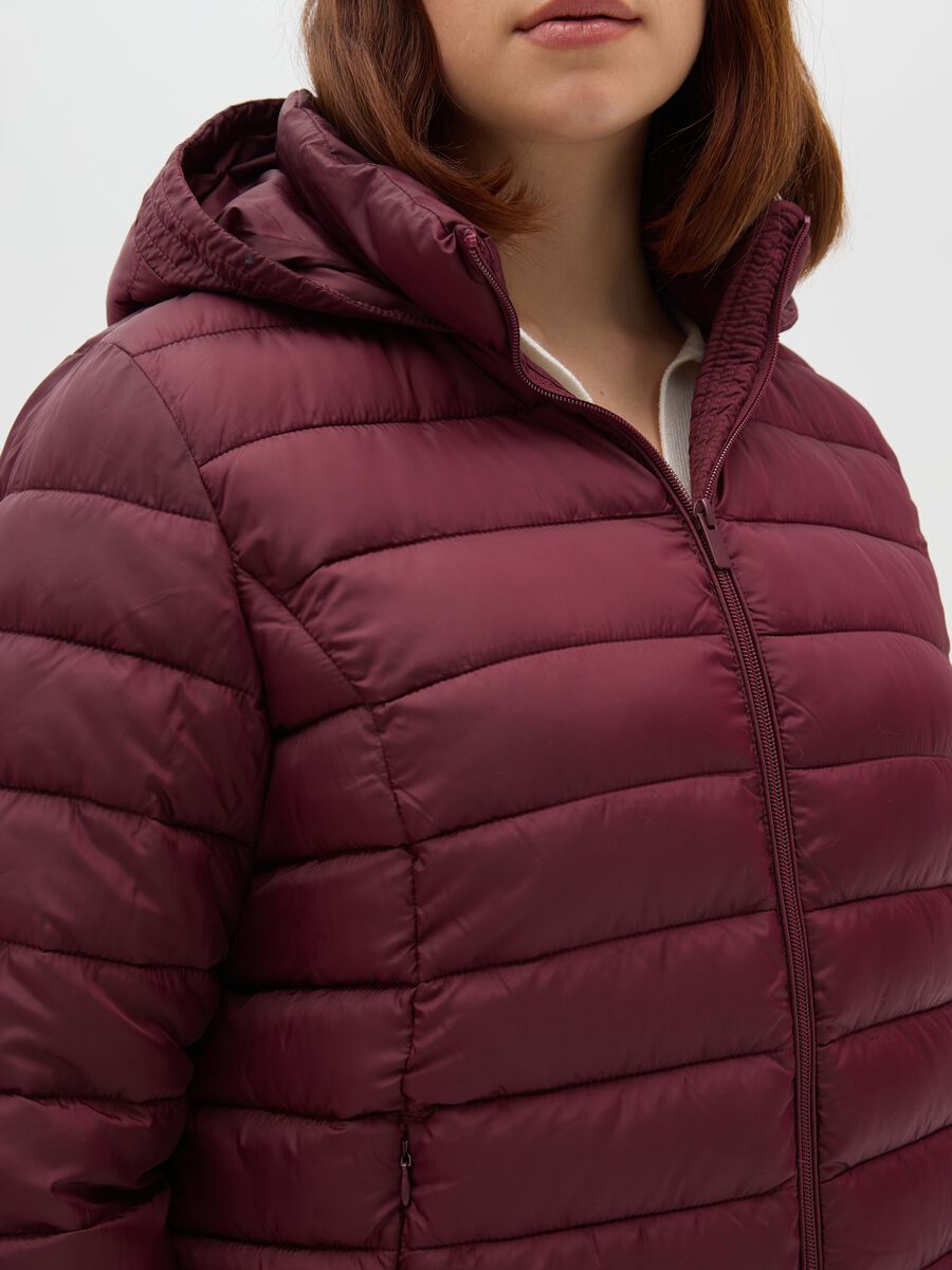 Brown padded jacket with hood_3