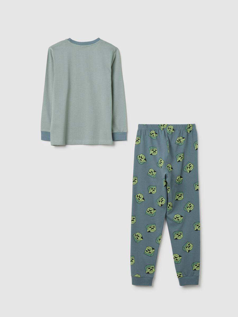 Children's pyjamas in pure green cotton regular fit_1