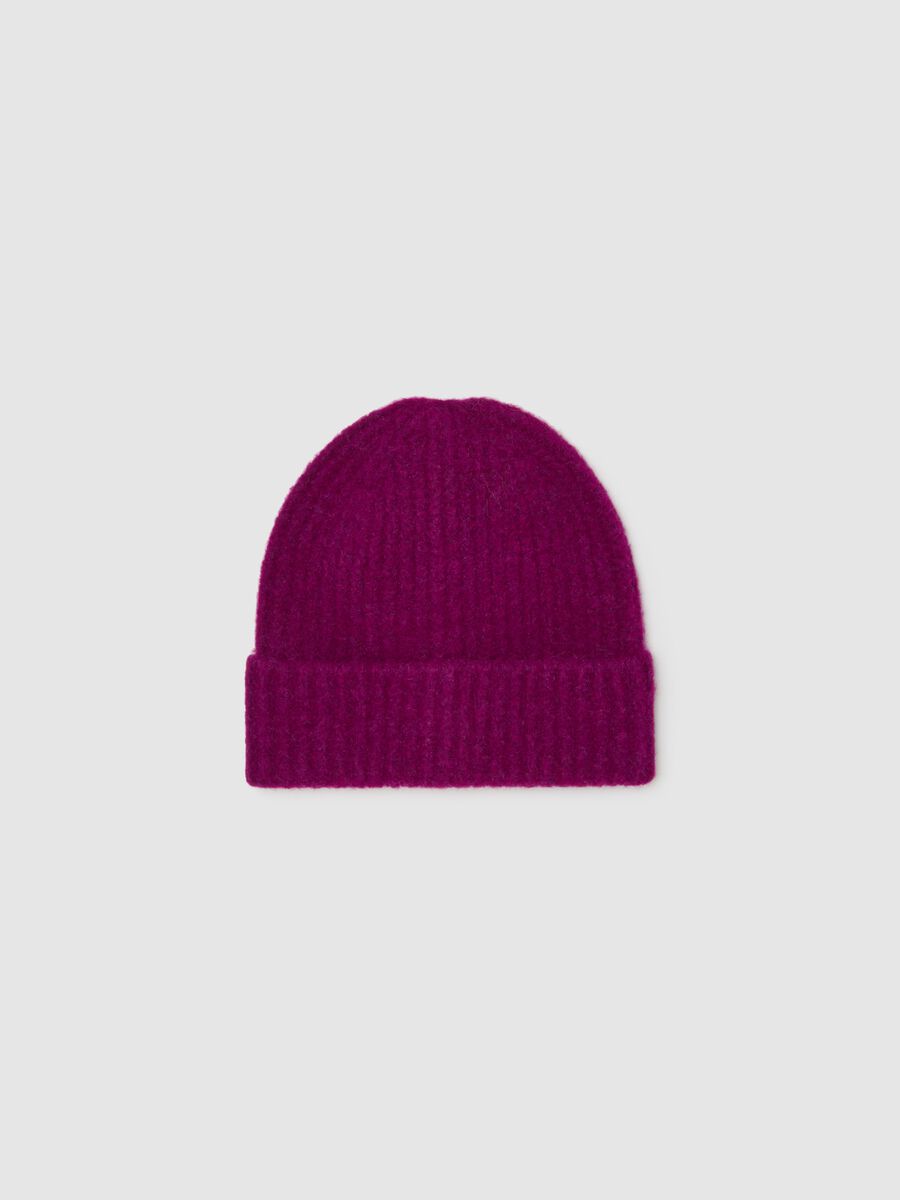 Purple Knitted Beanie_0