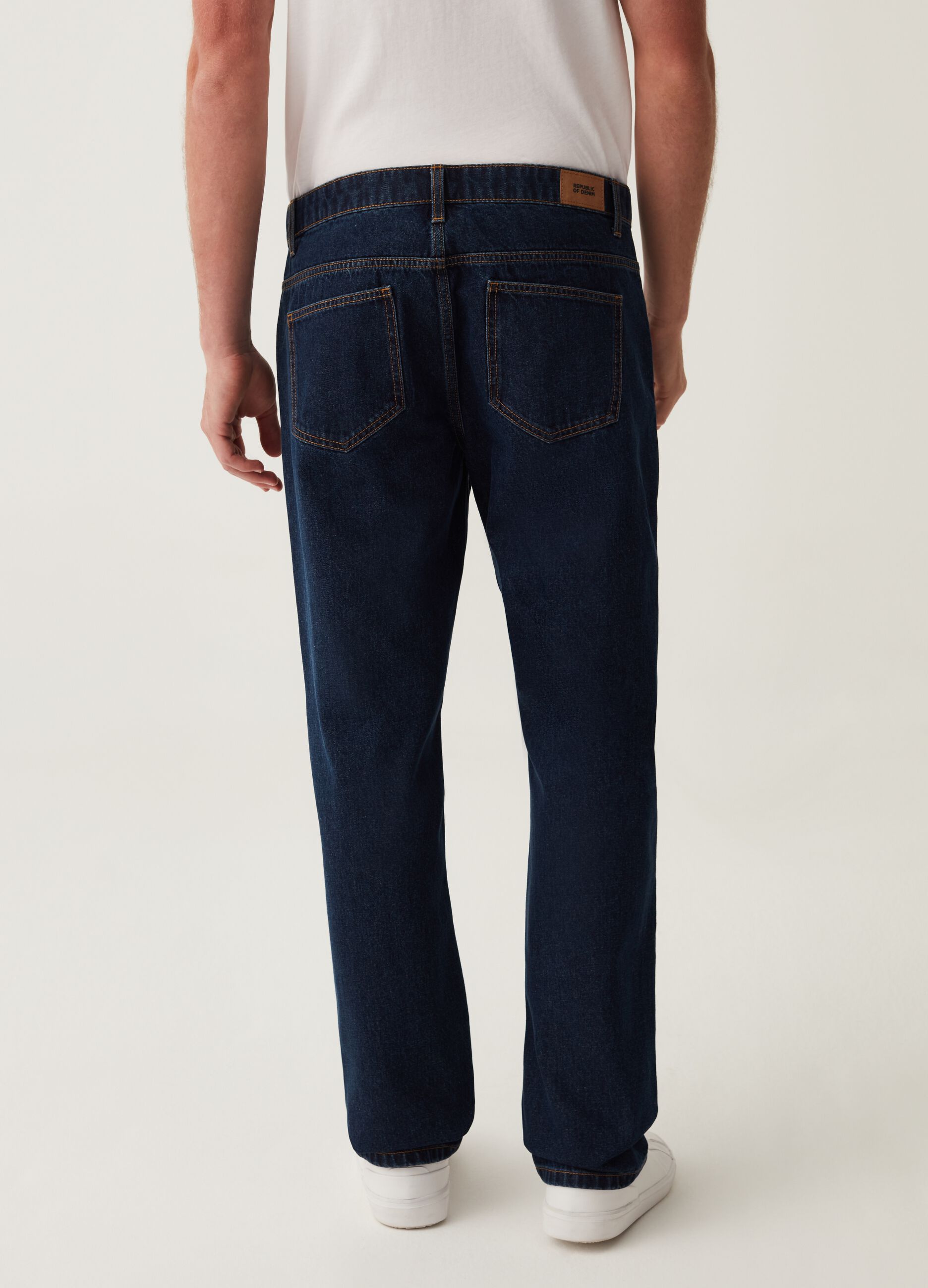 Jeans regular fit acid wash cinque tasche_2