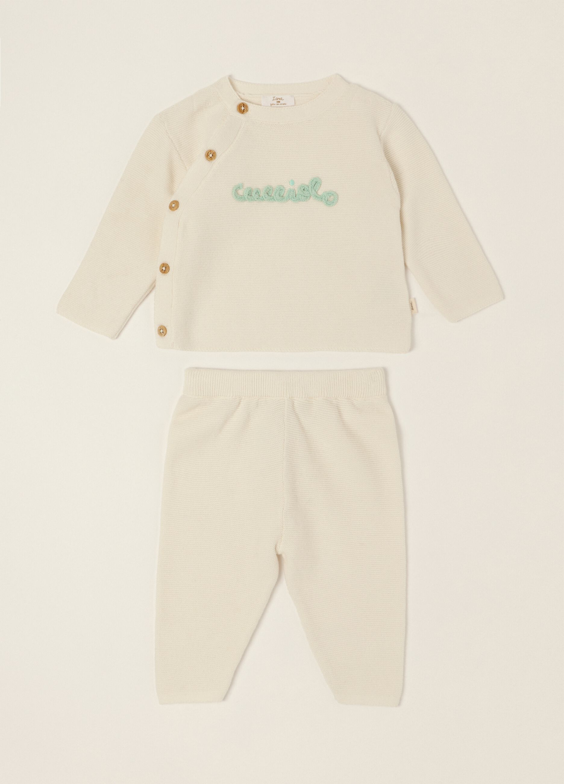Tuta Pigiama Neonato In Cotone Biologico Sanetta – Beige Con Cerniera, Taglia 98 Per Bambino