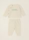 Beige pure cotton baby set with side fastening_0