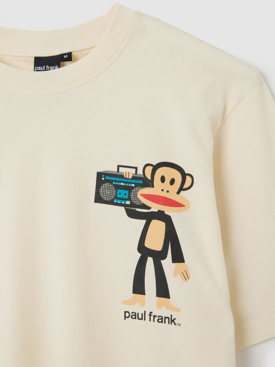 T-shirt beige a maniche corte in puro cotone regular fit_1