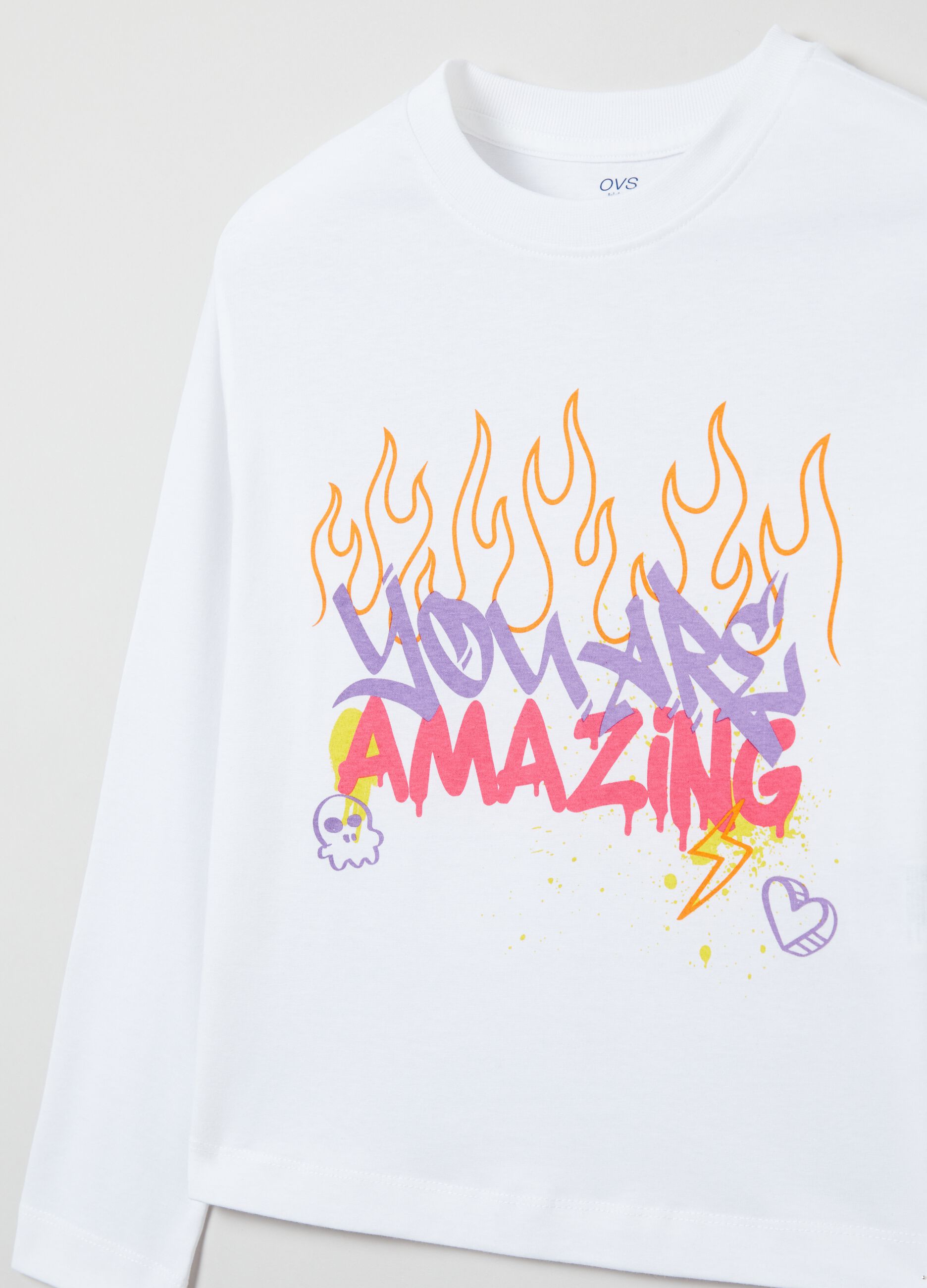 T-shirt a maniche lunghe con stampa_2