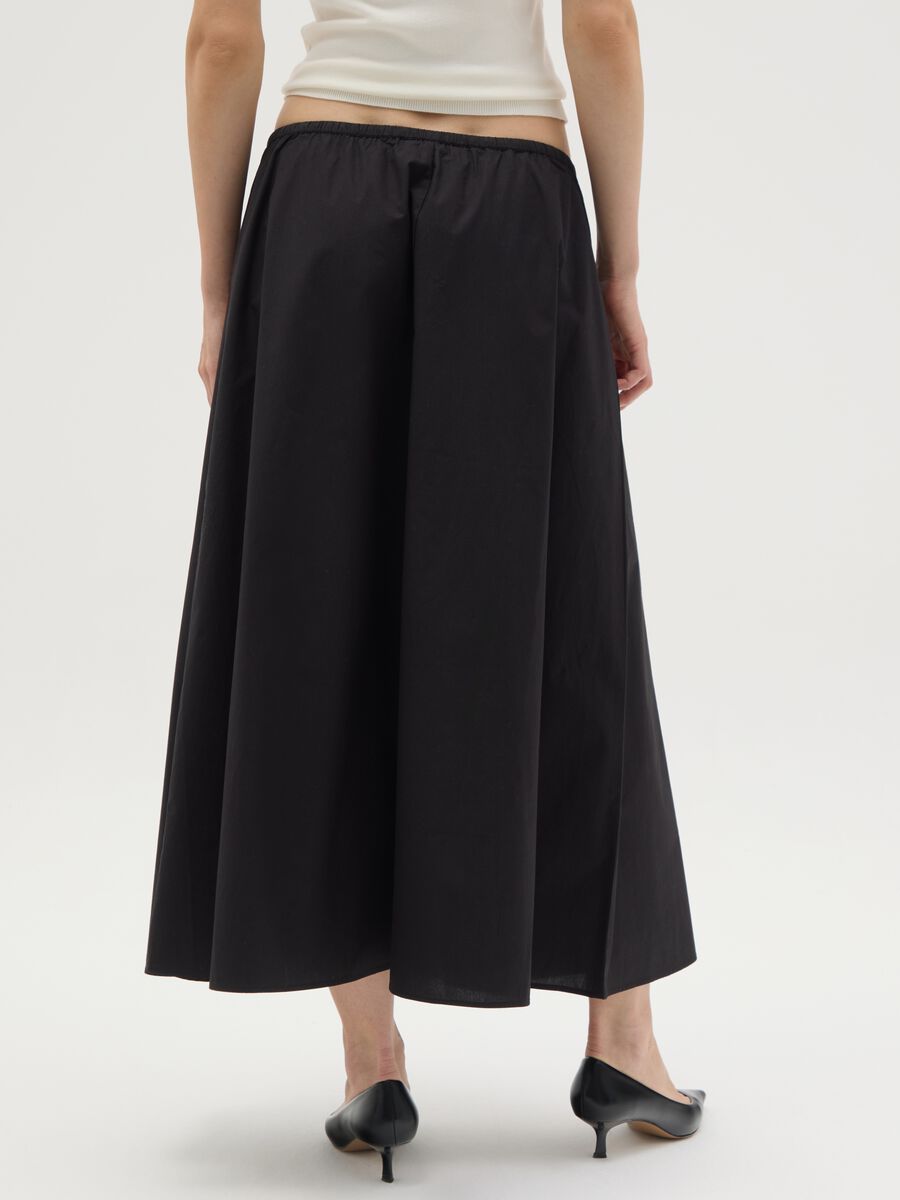 Women's long black skirt in pure cotton_3