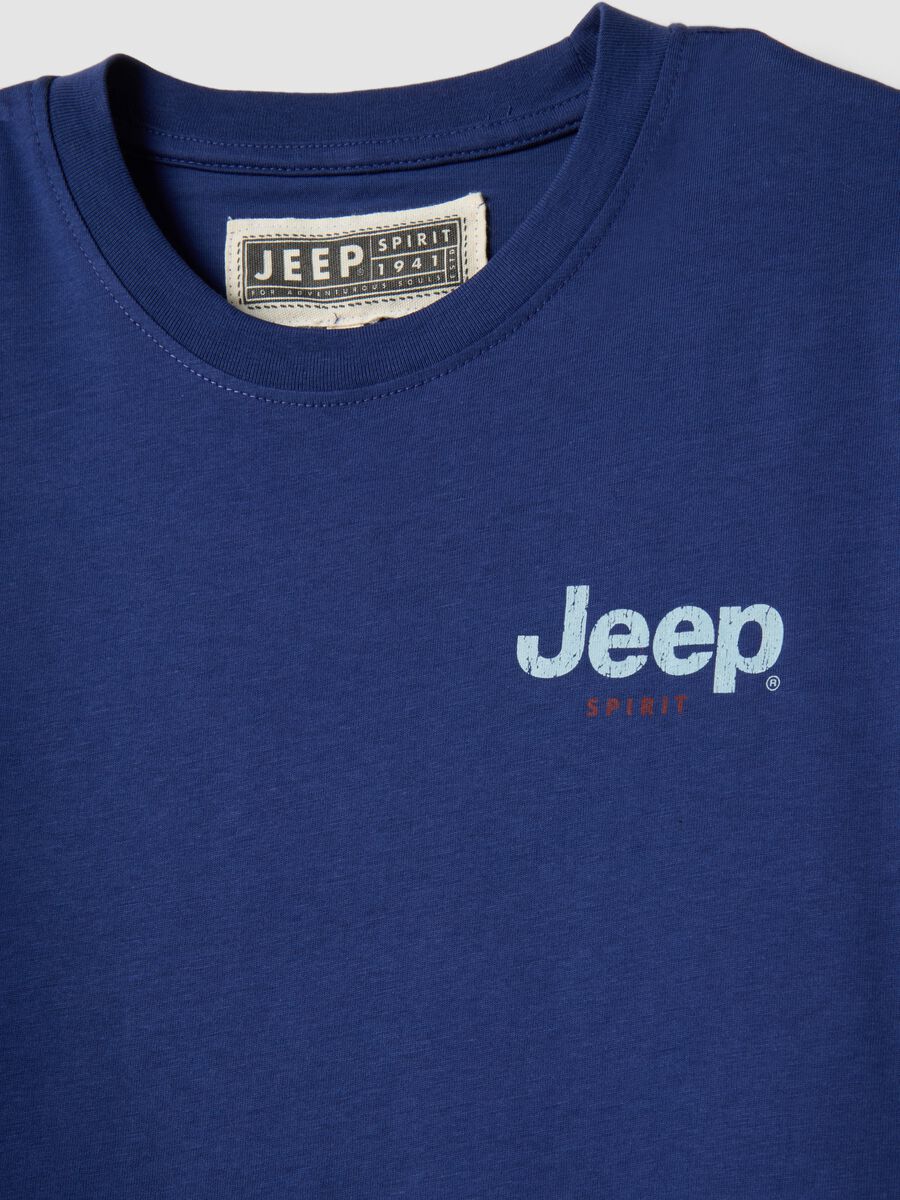Blue pure cotton regular fit T-shirt with Jeep print_5