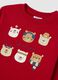 Red child's sweatshirt in pure cotton regular fit with Christmas print_2