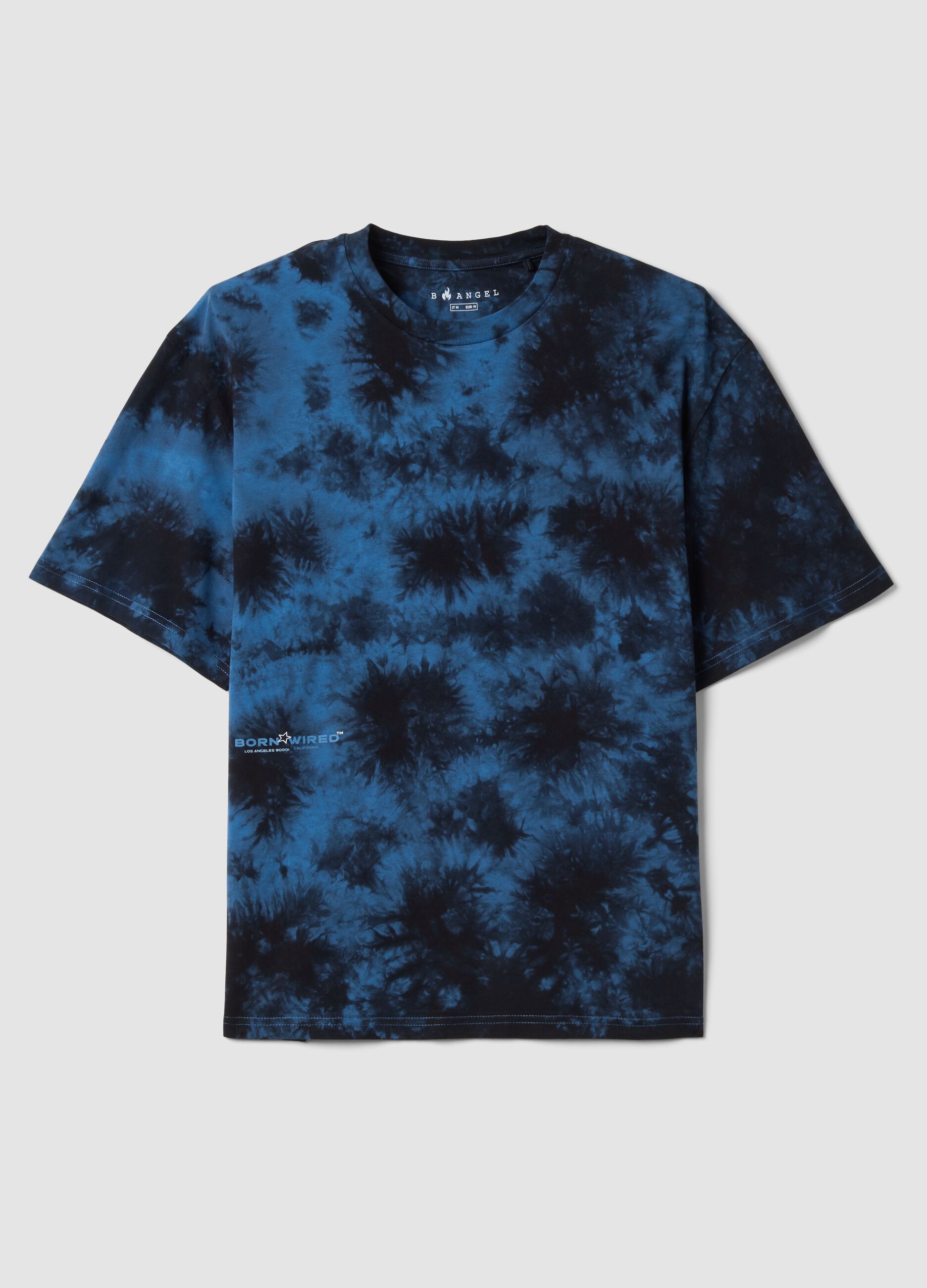 Blue short-sleeve pure cotton T-shirt