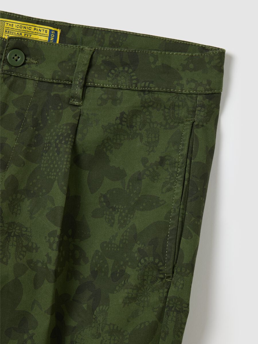 Men's Green Cotton Regular Fit Shorts_5