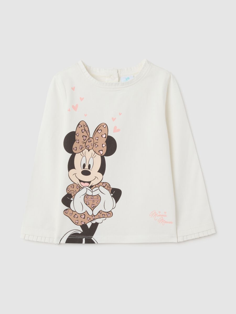 Maglietta da bambina in cotone elasticizzato bianca_0