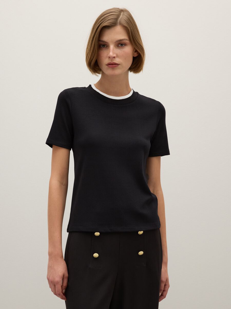 T-shirt nera regular fit_0