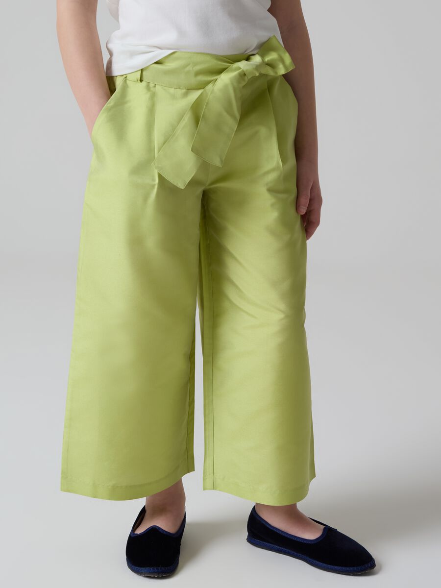 Taffeta trousers with lurex embroidery_1