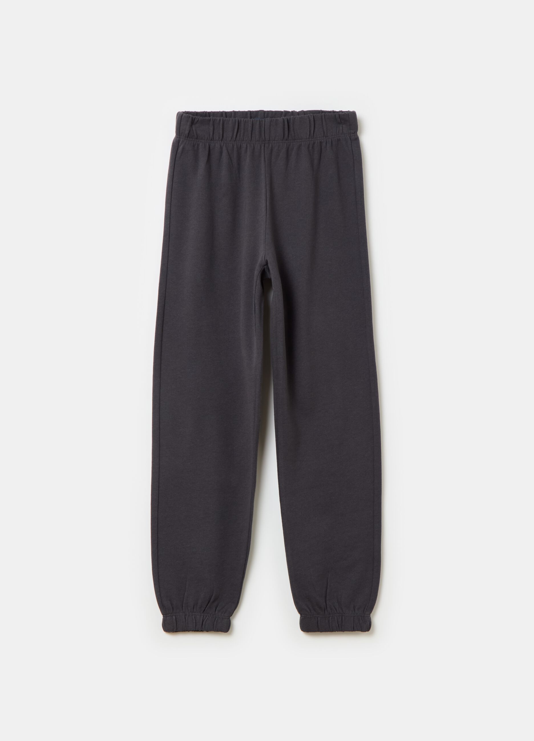 Fleece joggers with elasticated edging