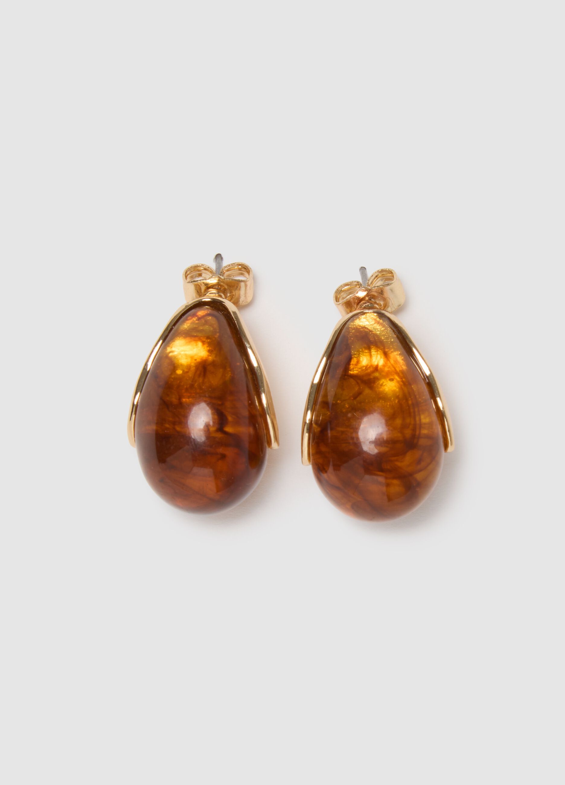 Gold Drop Resin Earrings