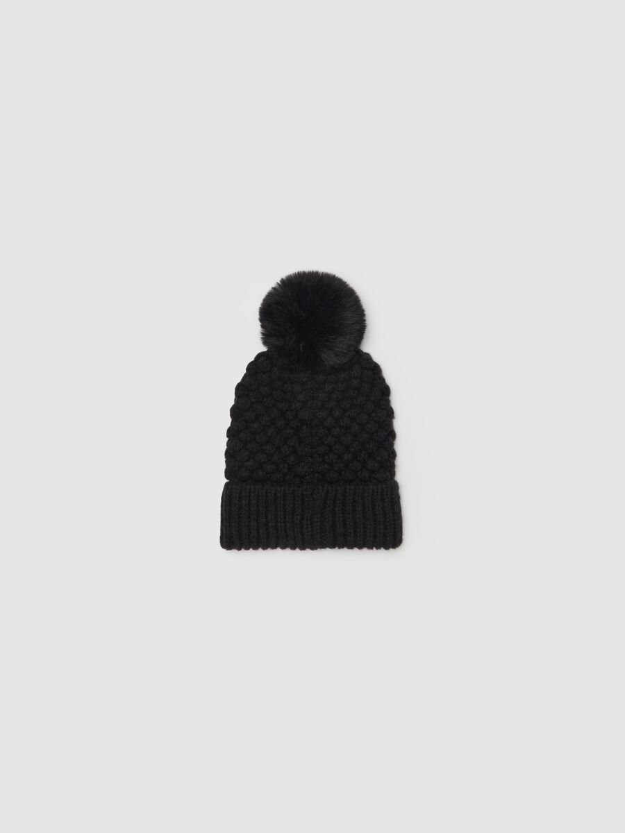 Argyll hat with beads and pompom_1