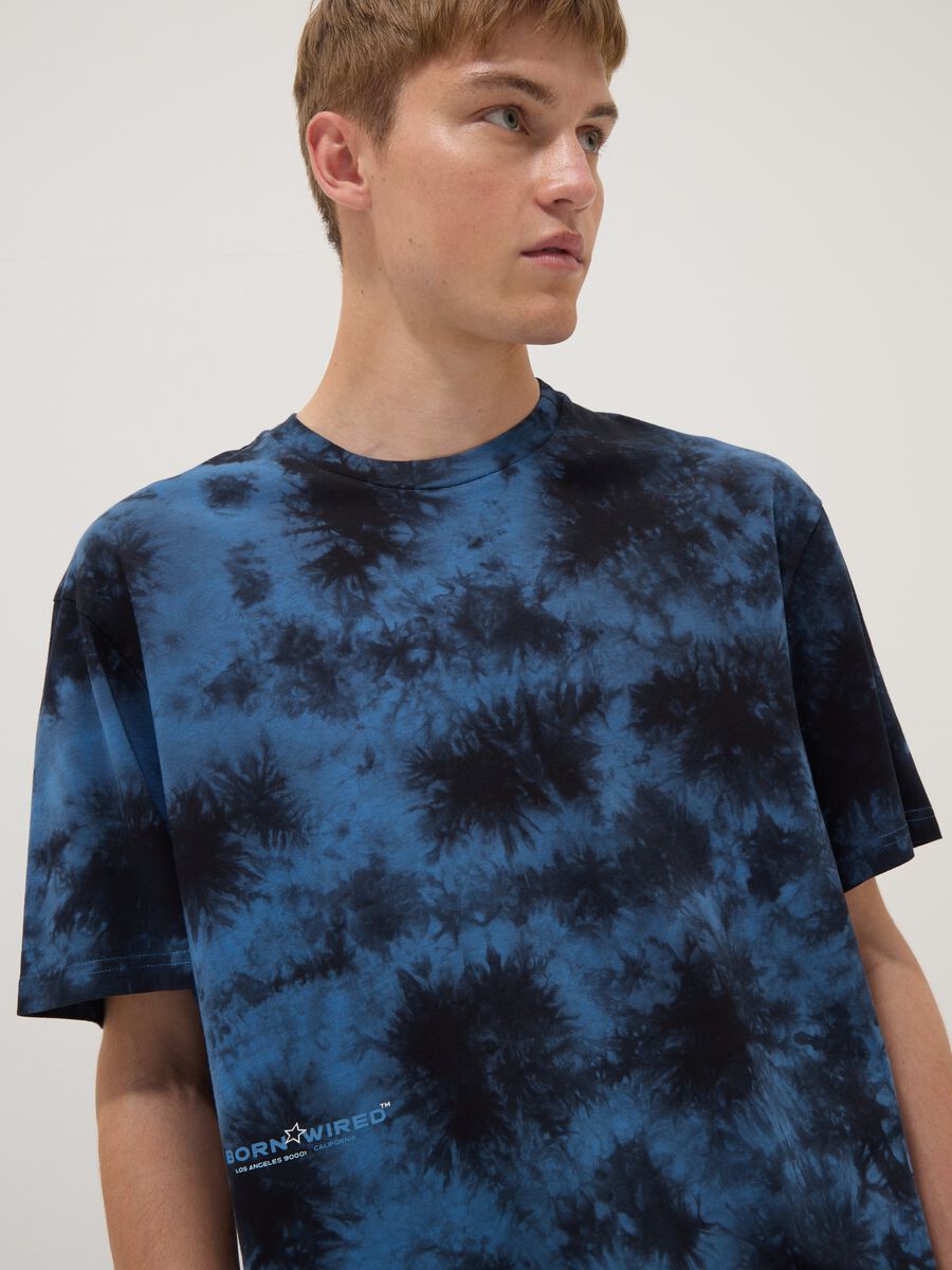Blue short-sleeve pure cotton T-shirt_2