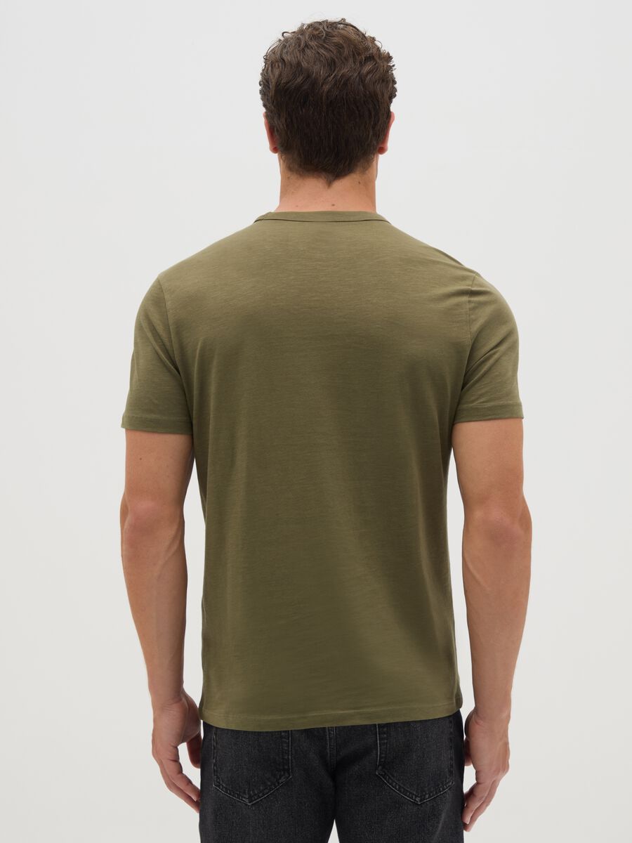 Men's regular fit green pure cotton T-shirt with pocket_3