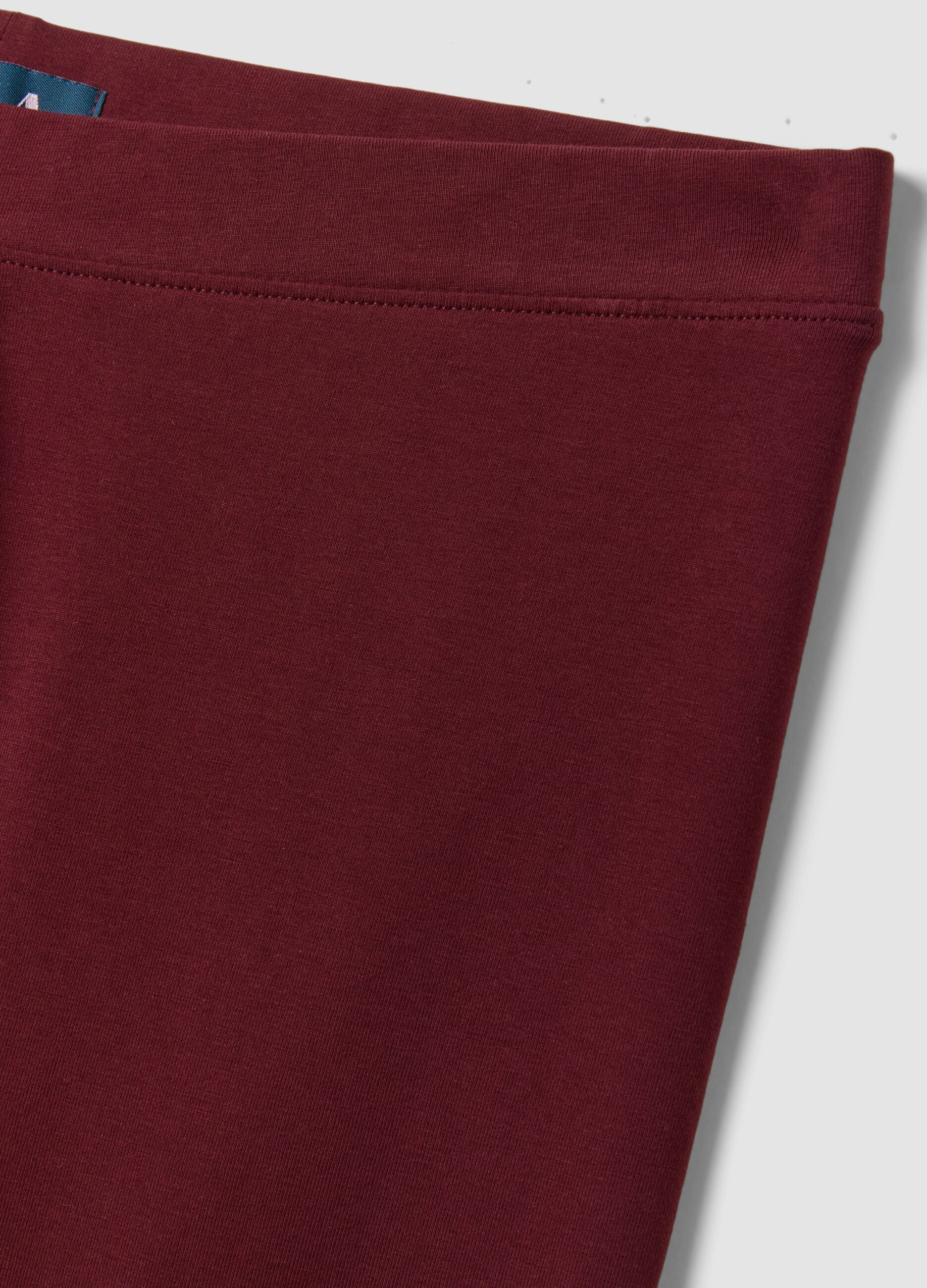 Leggings rossi flare in cotone elasticizzato