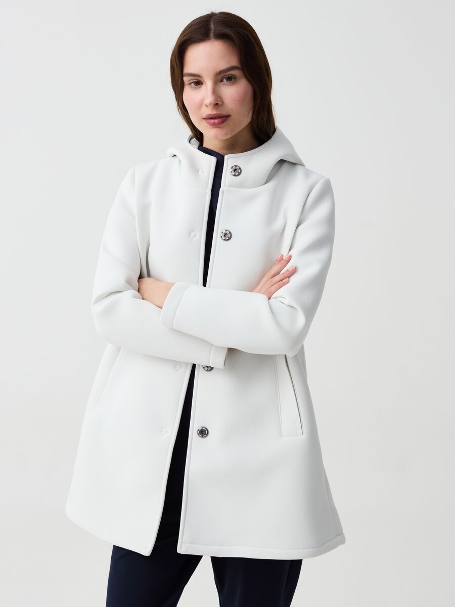 Long jacket with buttons and hood_0