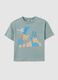 Children's green pure cotton T-shirt, regular fit_0