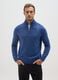 Blue high-neck regular fit jumper with short zip_1