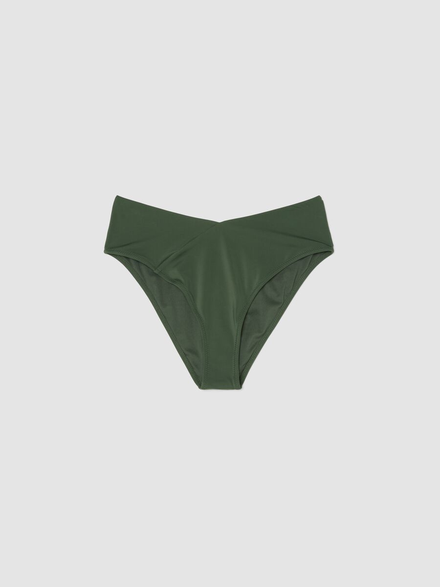 High-waisted green stretch bikini bottoms_4