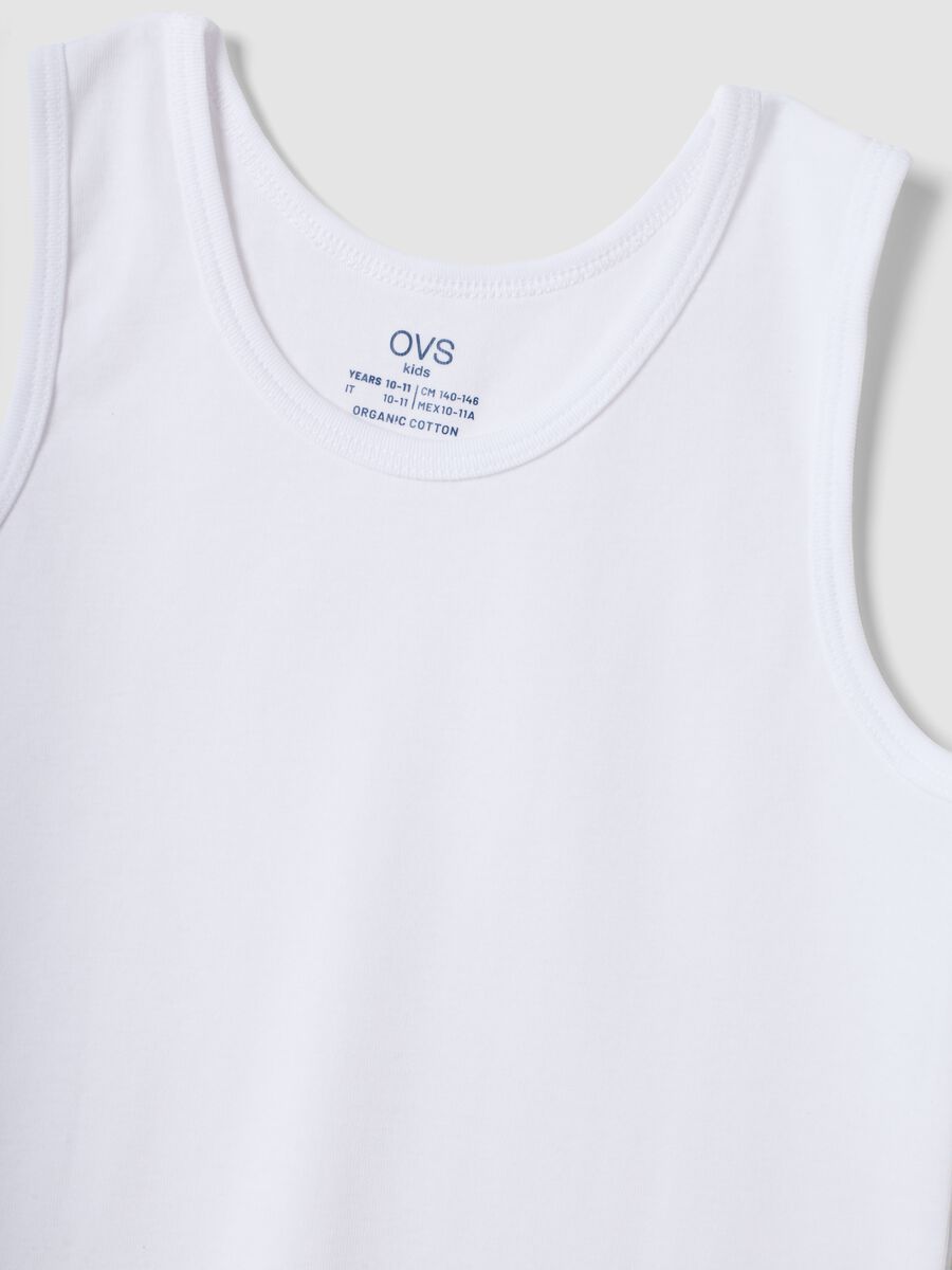 2-pack boys&rsquo; vest tops in white and black, 100% organic cotton, crew neck_2