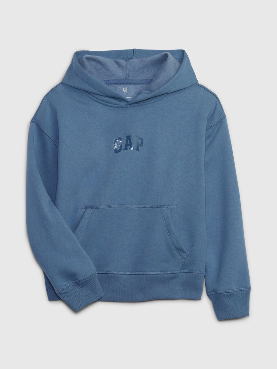 Felpa in cotone con cappuccio e logo_0