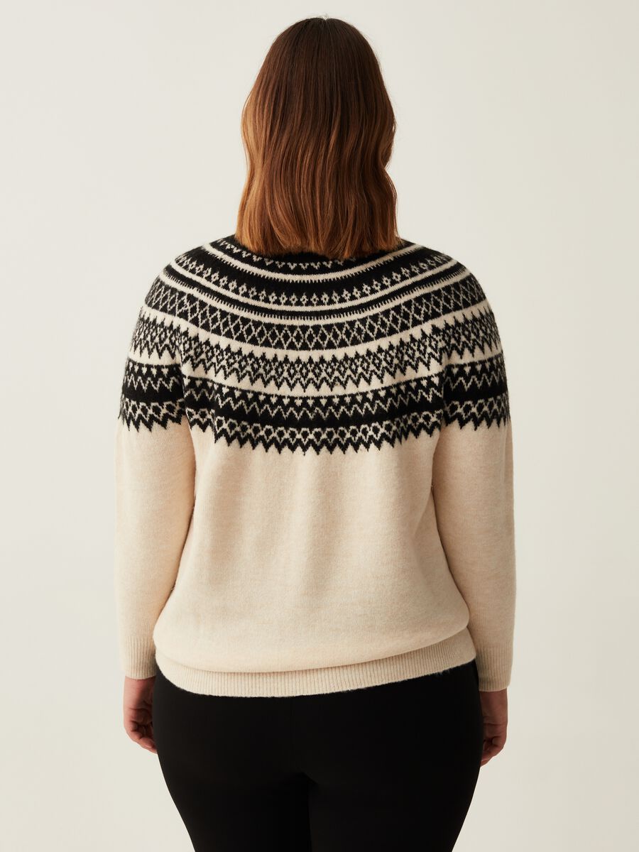 Pullover con disegno greca jacquard Curvy_2