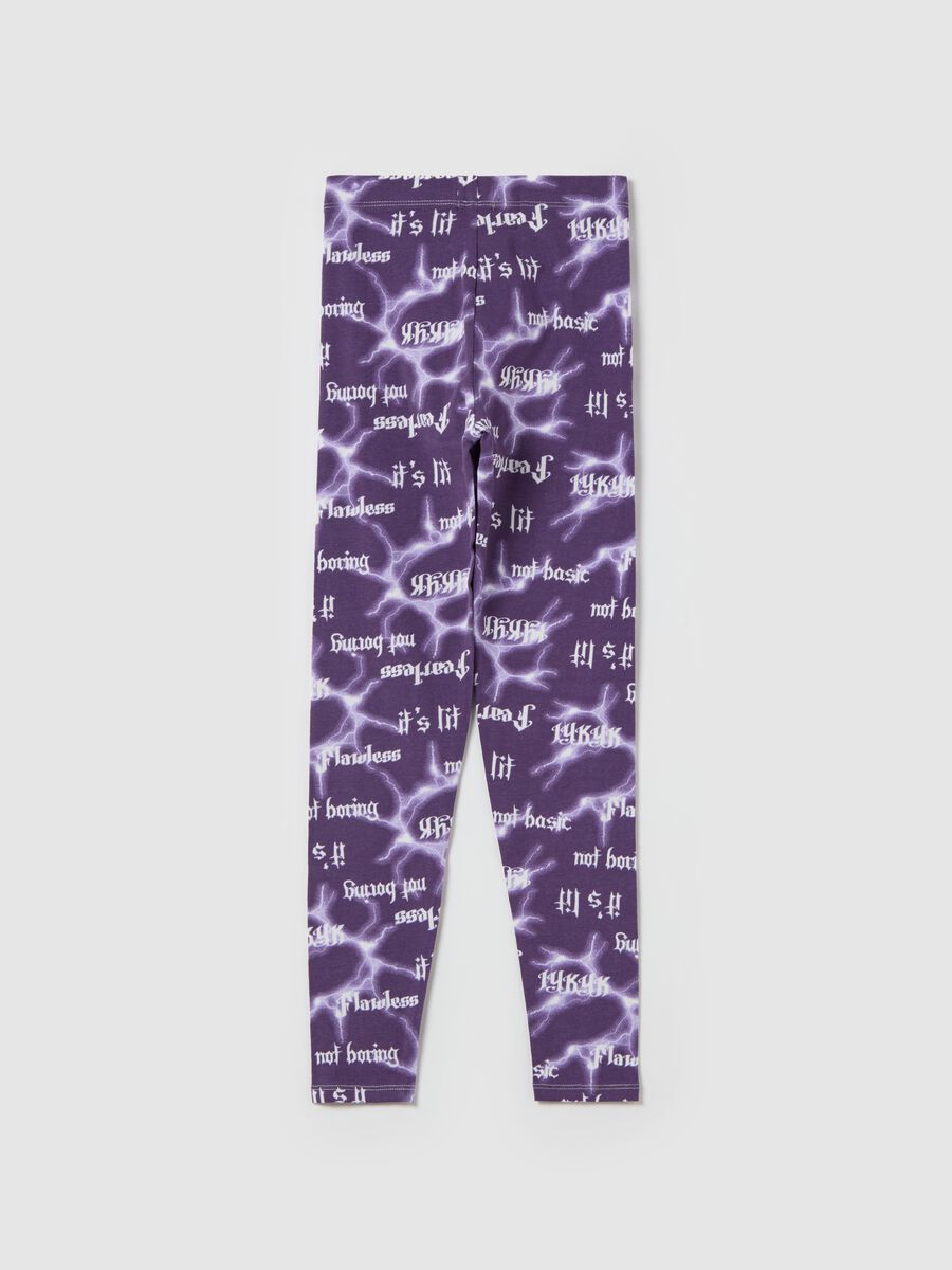 Printed stretch cotton leggings_4