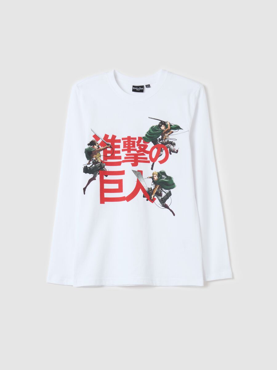 Long-sleeved T-shirt with Attack on Titan print_3