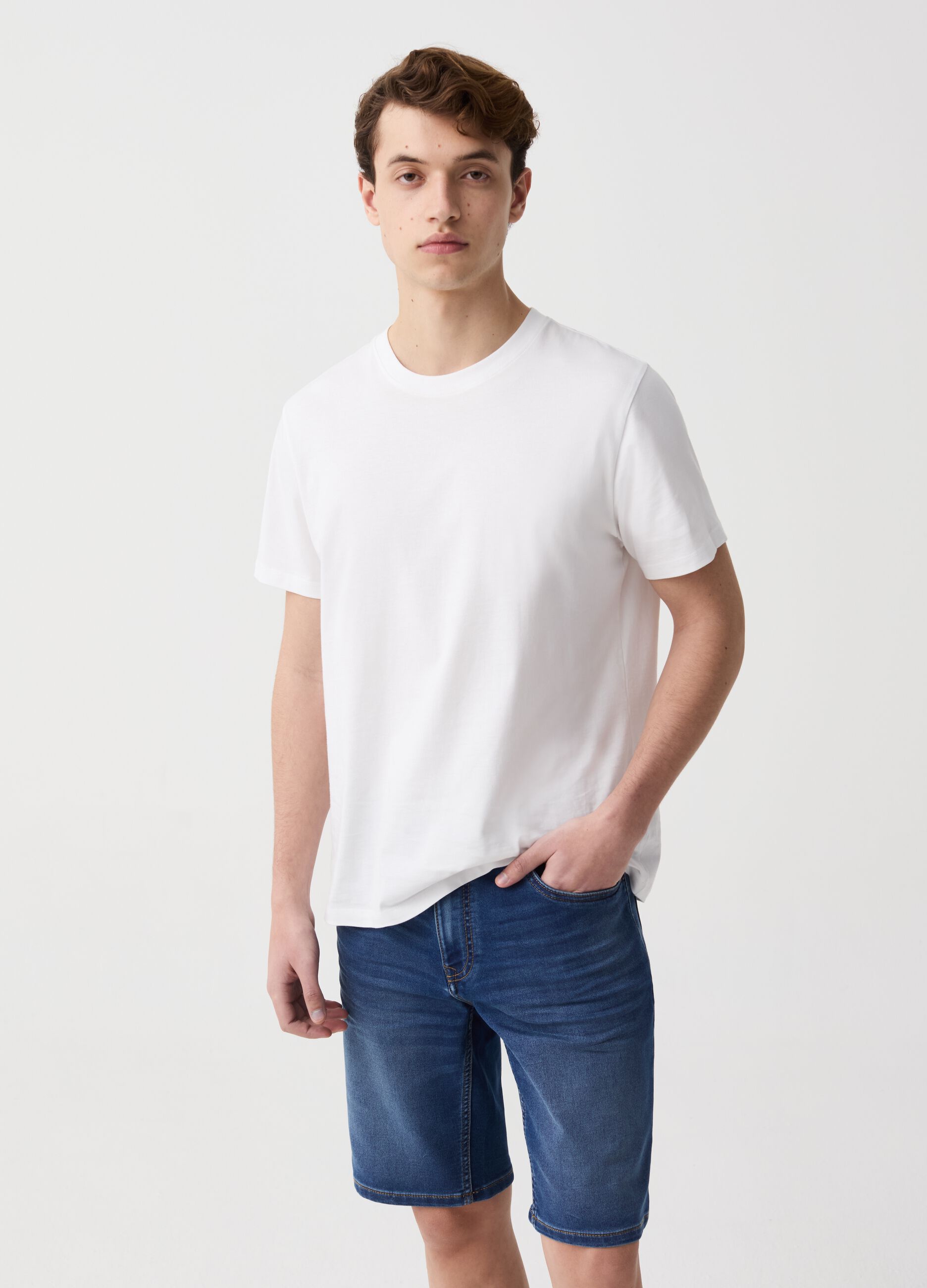 Ovs Bermuda slim fit in denim cinque tasche