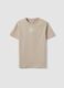 T-shirt beige in puro cotone con stampa regular fit per ragazza_0