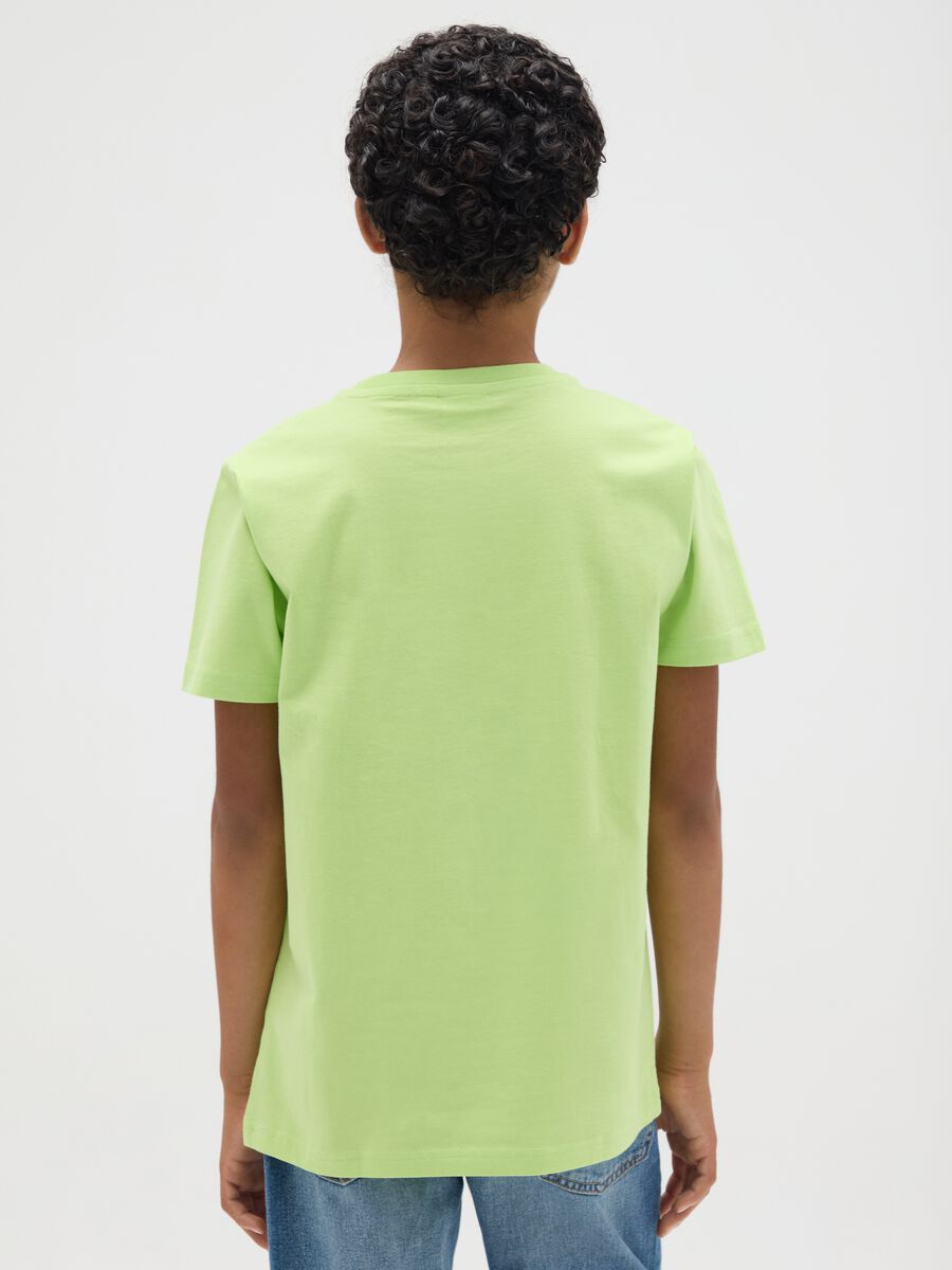 Green 'survival mode' cotton T-shirt for kids_1
